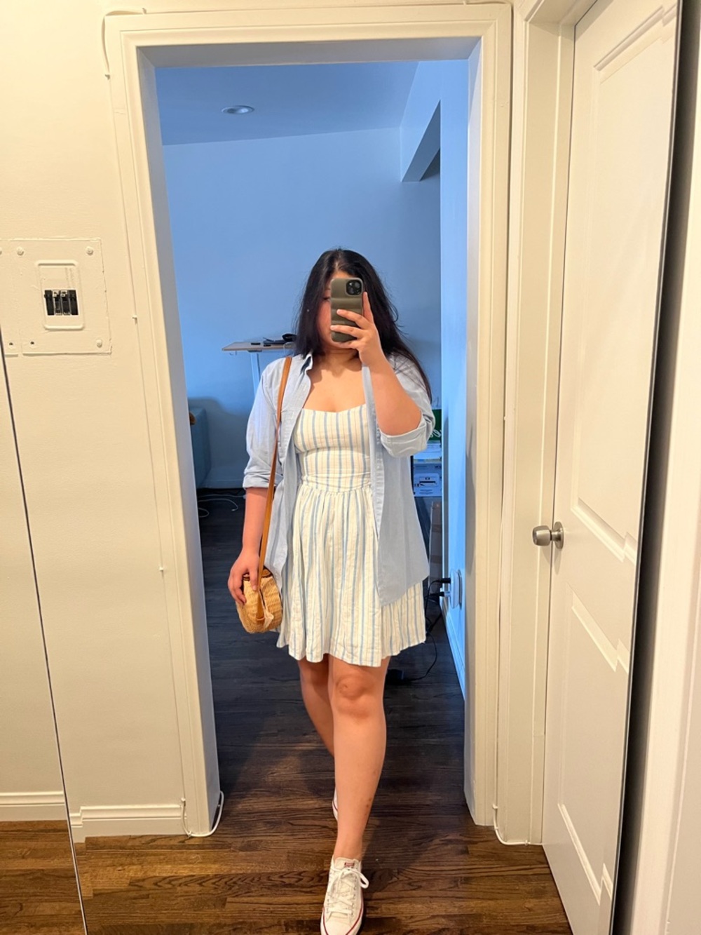 Light Blue Oversized Button-Down Shirt